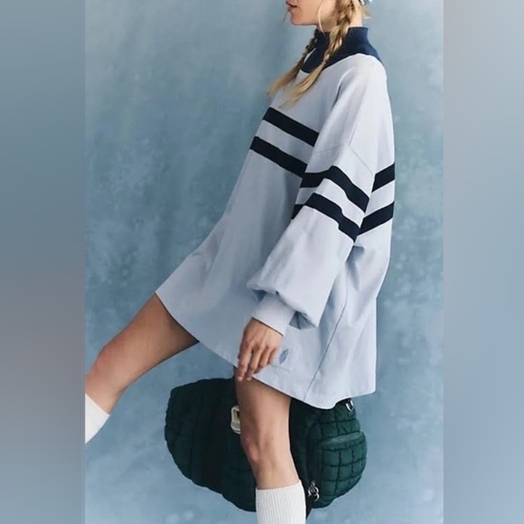 Free People Movement Post Up Layer Top in Ice Grey Blue FP Pullover - Picture 2 of 2